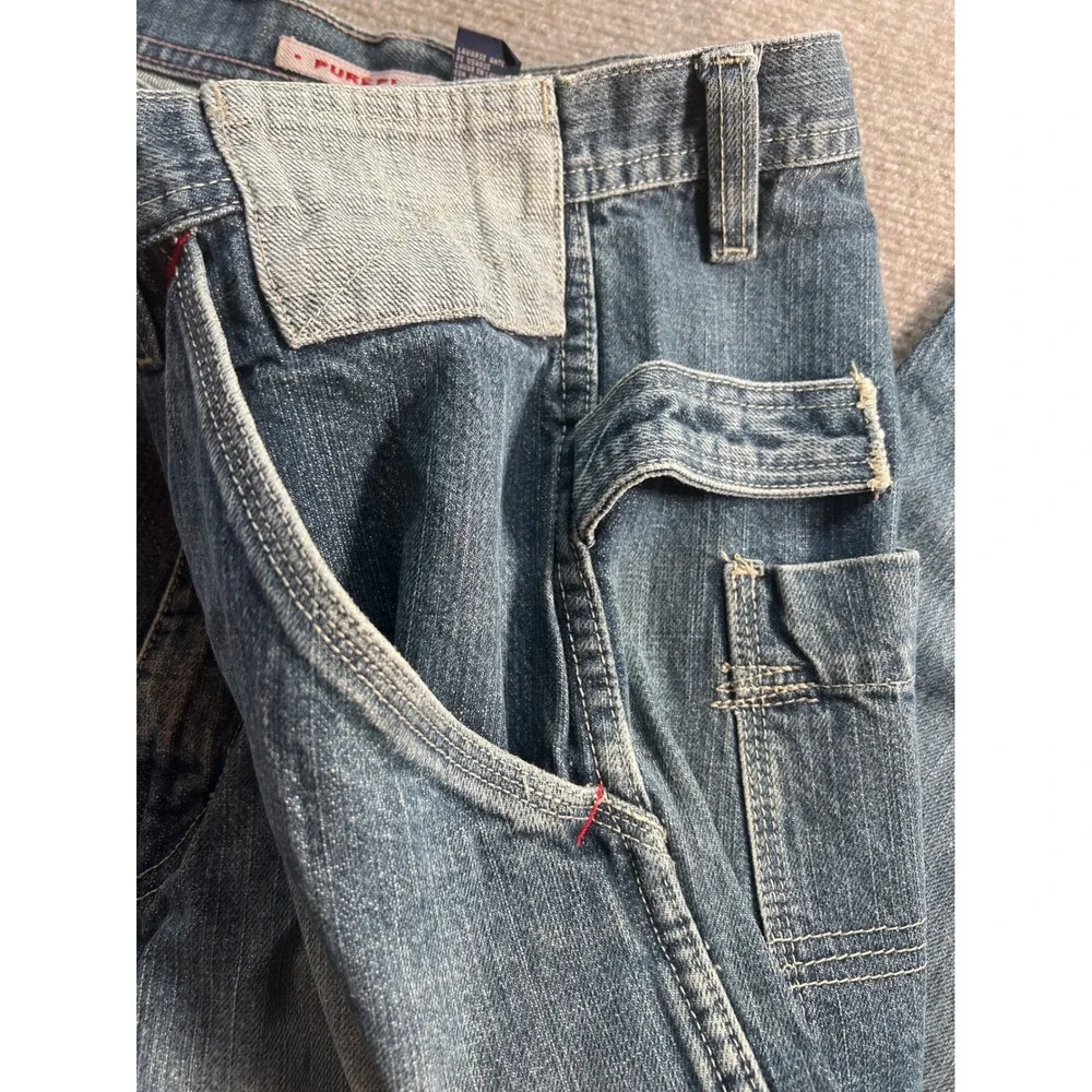 Pure Playaz Carpenter Jeans Mens 38x31 Blue Double‎ Knee Baggy Y2K Streetwear